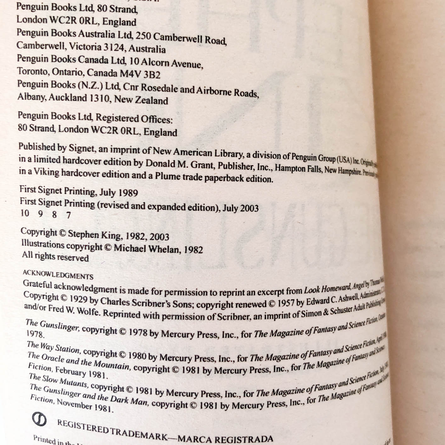 The Dark Tower I: The Gunslinger by Stephen King [REVISED PAPERBACK / 2003]