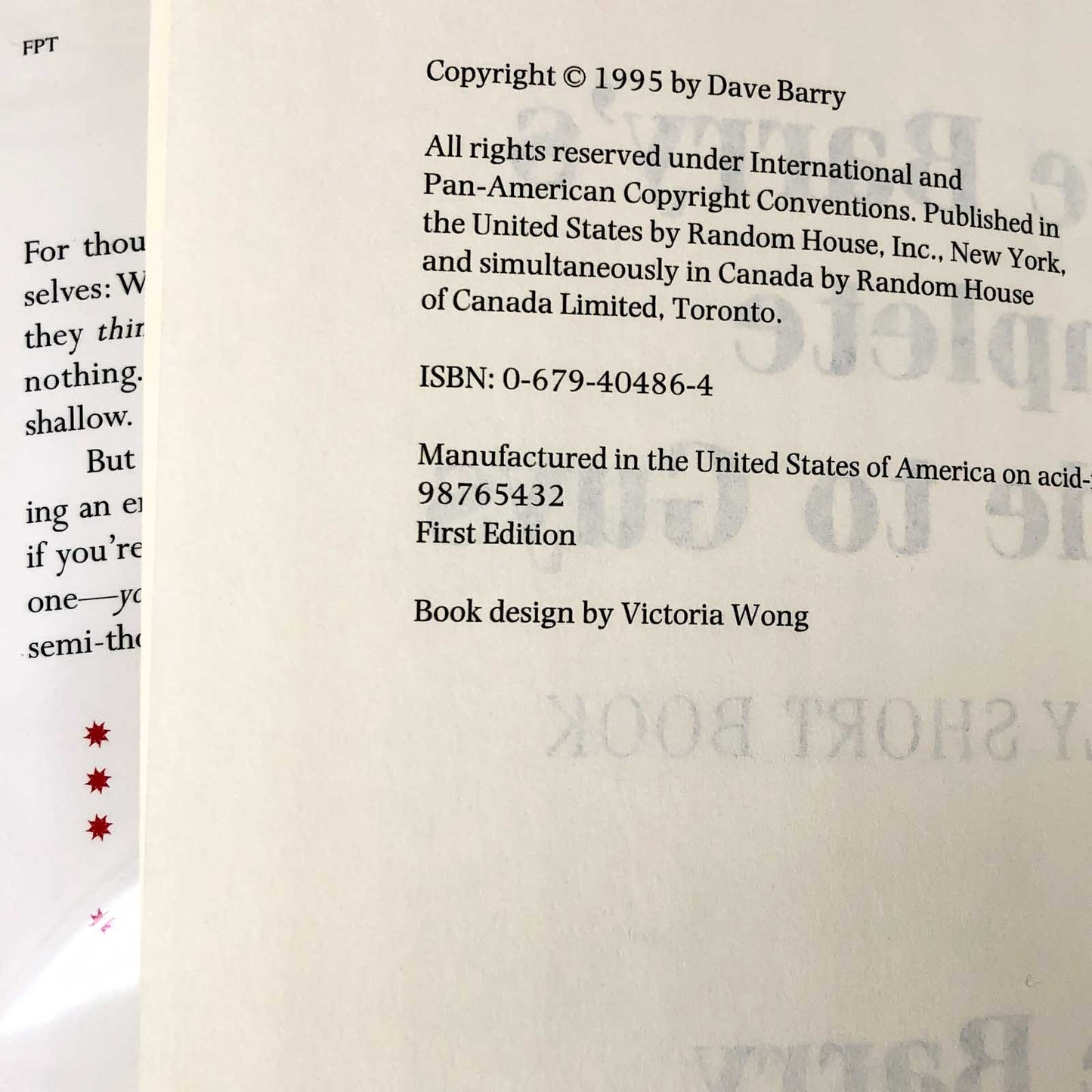 Dave Barry's Complete Guide to Guys by Dave Barry SIGNED! [FIRST EDITION] 1995