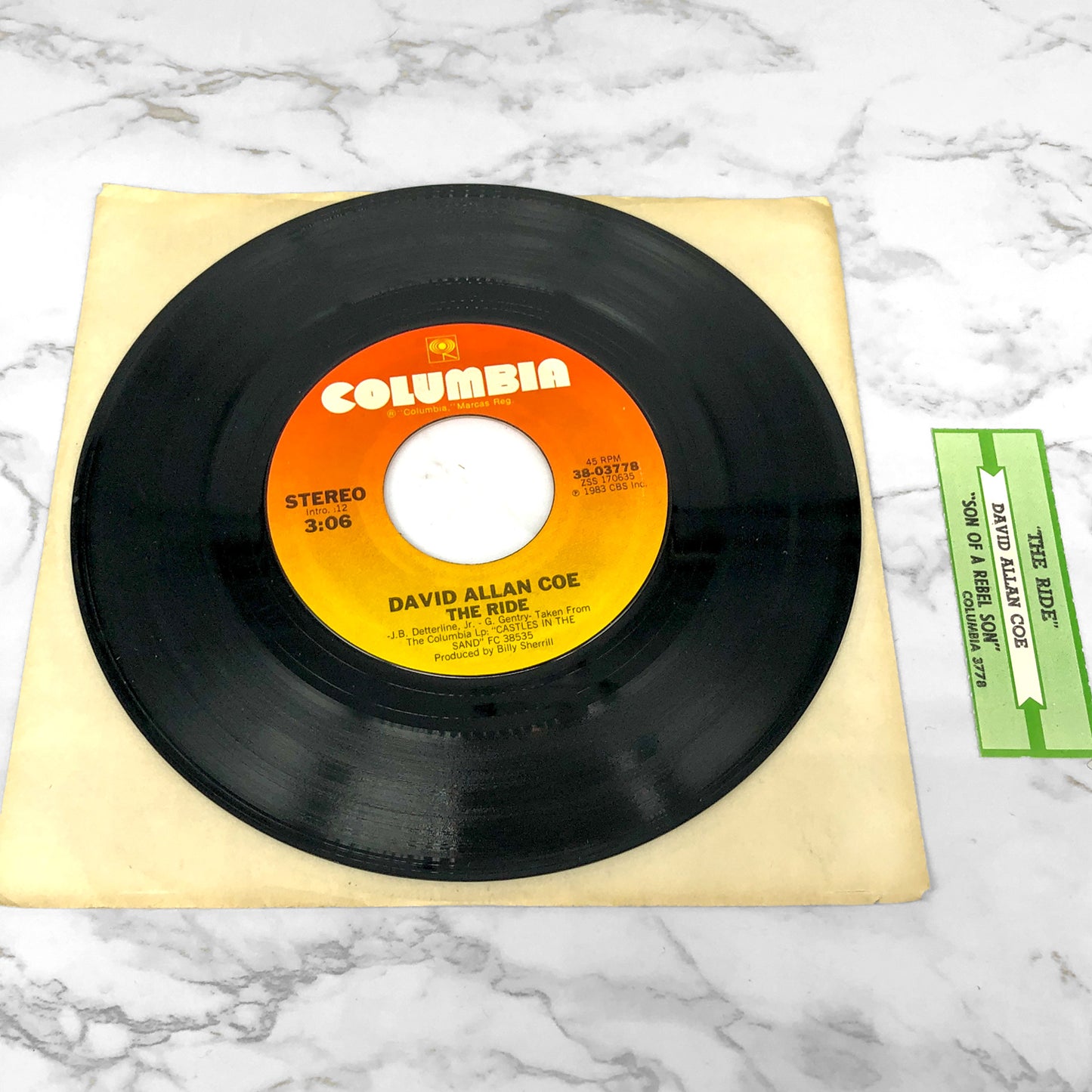 David Allan Coe – The Ride [7" VINYL SINGLE] 1983 • Columbia