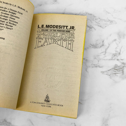 Dawn For a Distant Earth by L.E. Modesitt Jr. [FIRST EDITION PAPERBACK] 1987 • Tor