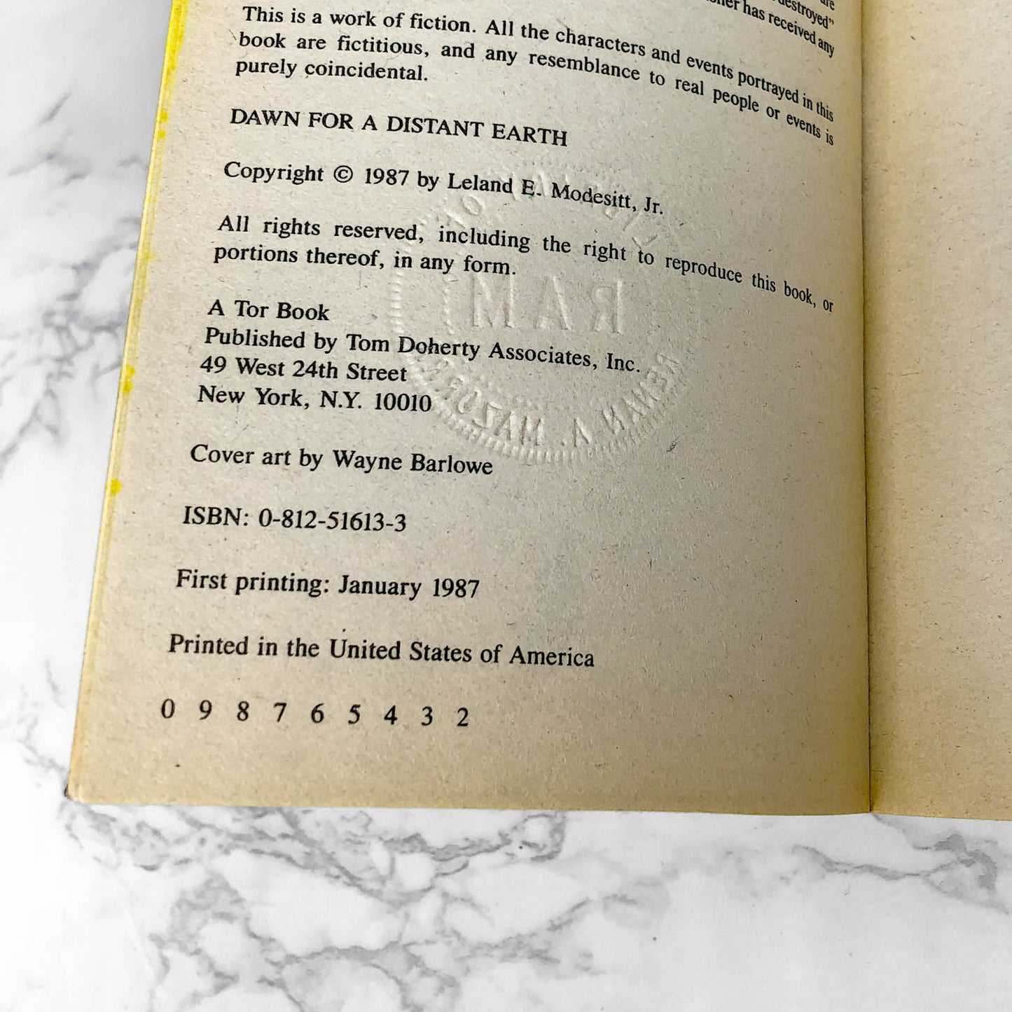 Dawn For a Distant Earth by L.E. Modesitt Jr. [FIRST EDITION PAPERBACK] 1987 • Tor