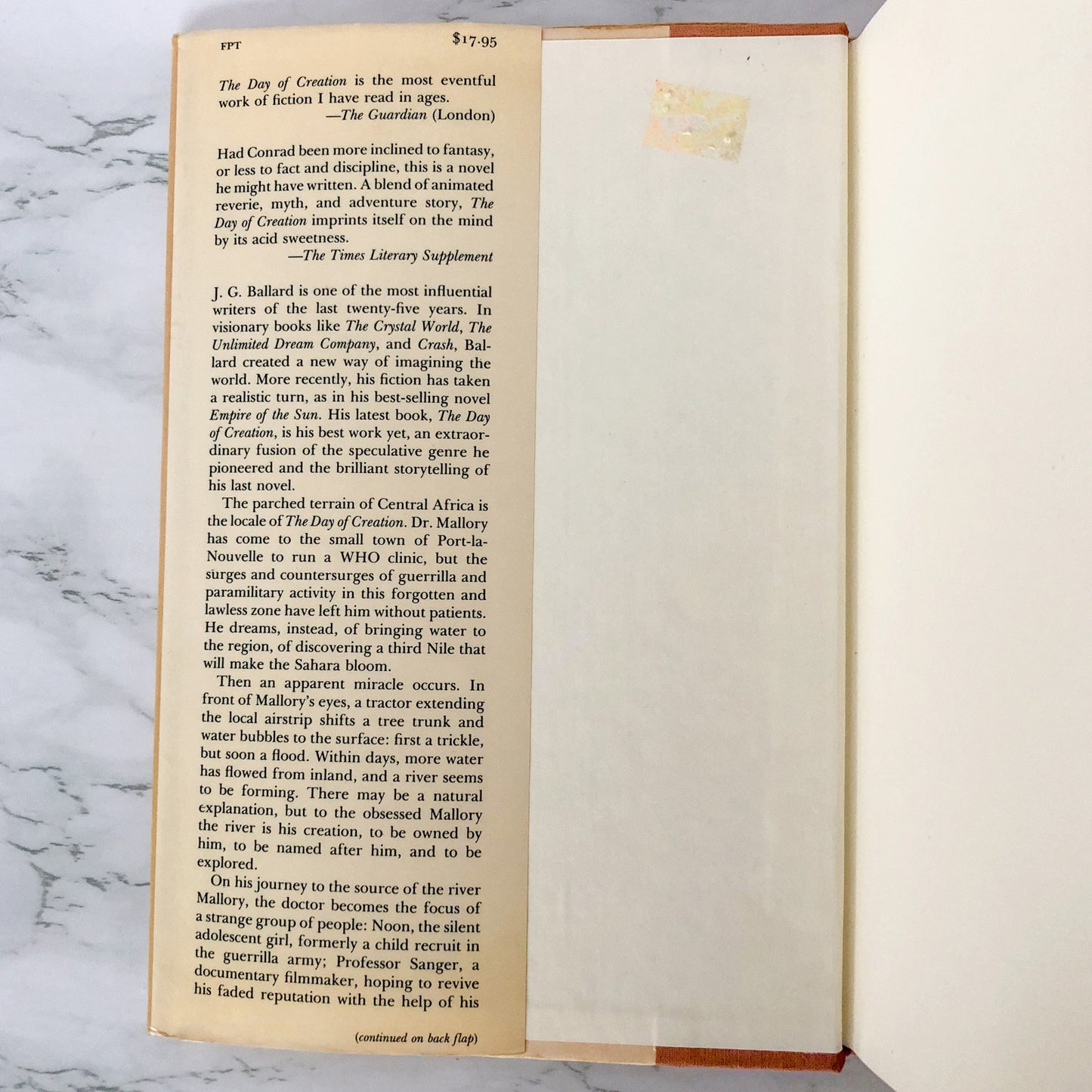 The Day of Creation by J.G. Ballard [FIRST EDITION / FIRST PRINTING] 1987