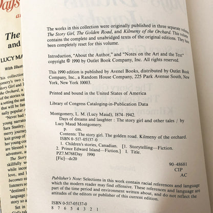 Days of Dreams and Laughter: The Story Girl & Other Tales by L.M. Montgomery [HARDCOVER OMNIBUS] 1990 • Avenel