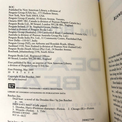 Dead Beat by Jim Butcher SIGNED! [FIRST EDITION] 2005 • Dresden Files #7