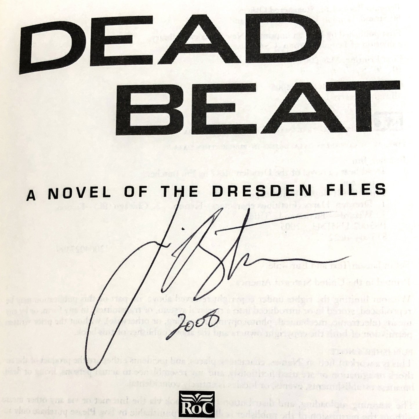 Dead Beat by Jim Butcher SIGNED! [FIRST EDITION] 2005 • Dresden Files #7