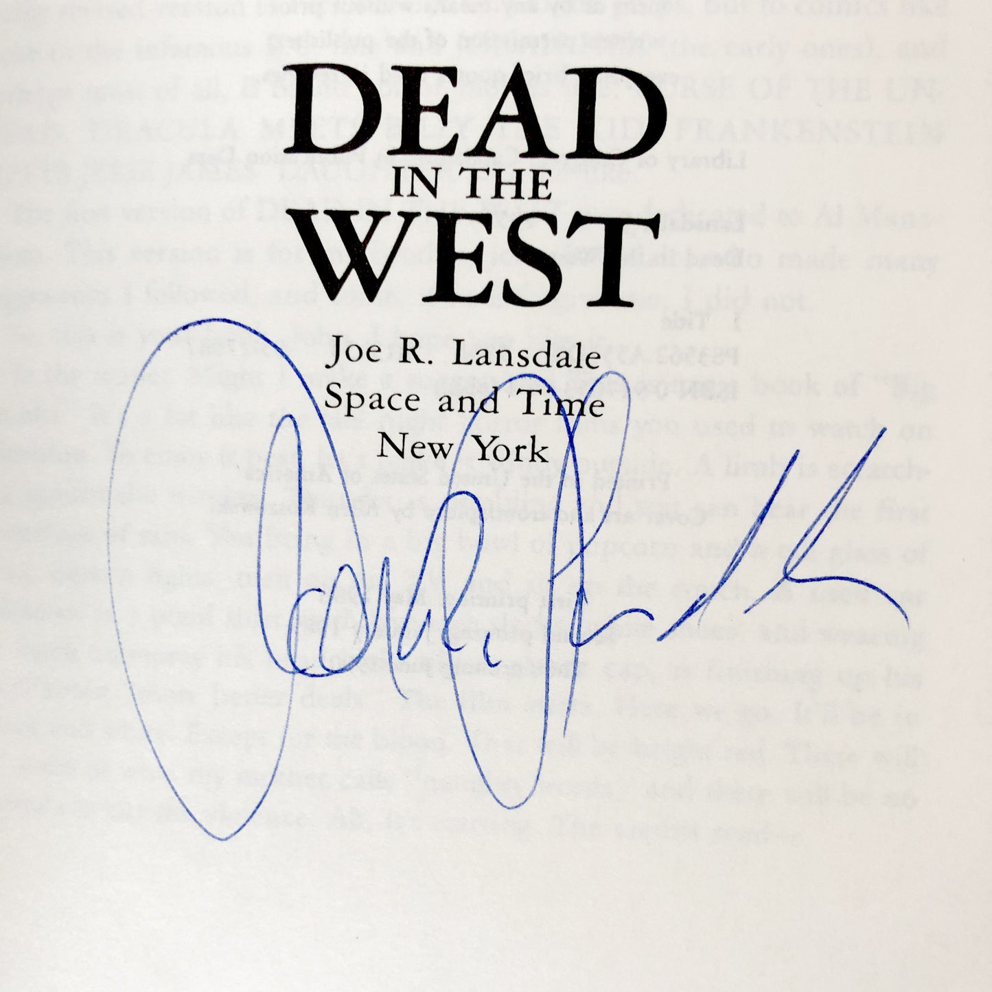 Dead in the West by Joe R. Lansdale SIGNED! [FIRST EDITION]