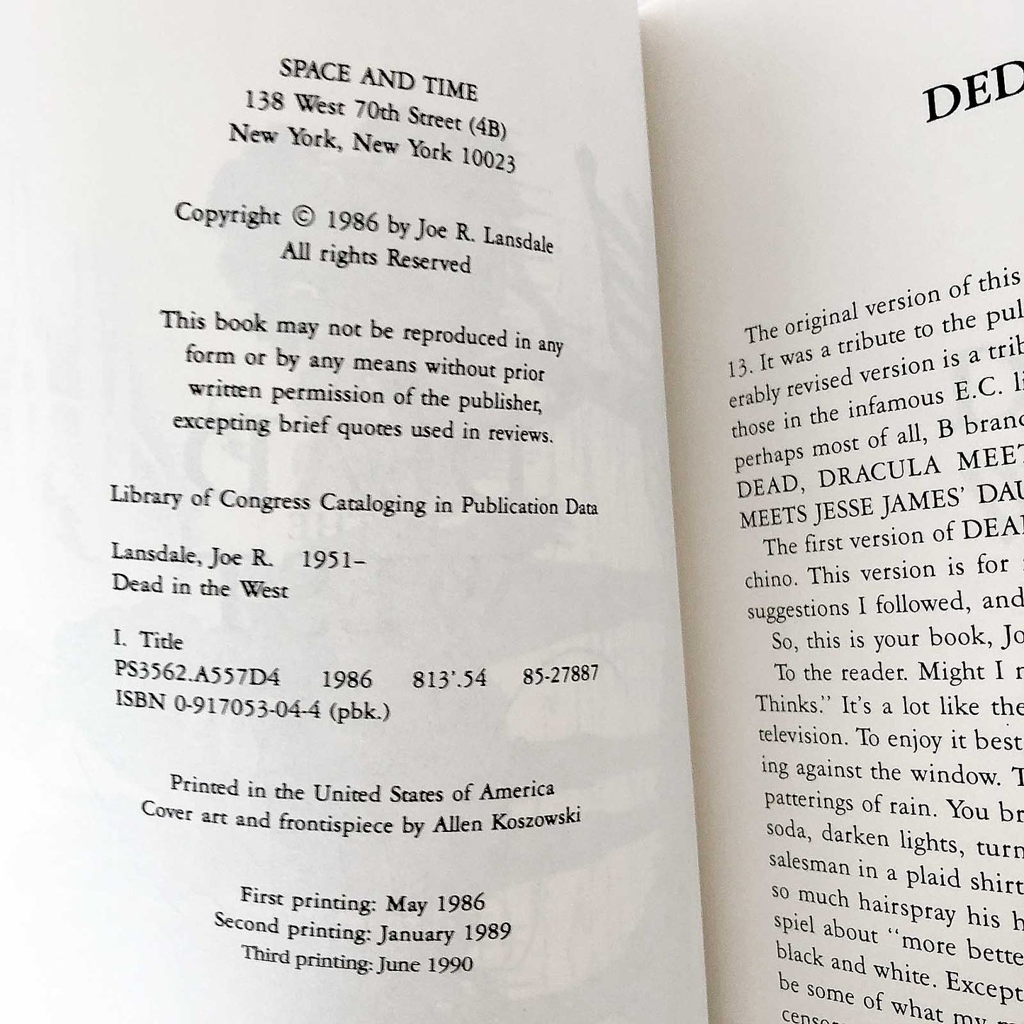 Dead in the West by Joe R. Lansdale SIGNED! [FIRST EDITION]