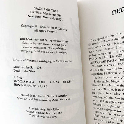 Dead in the West by Joe R. Lansdale SIGNED! [FIRST EDITION]