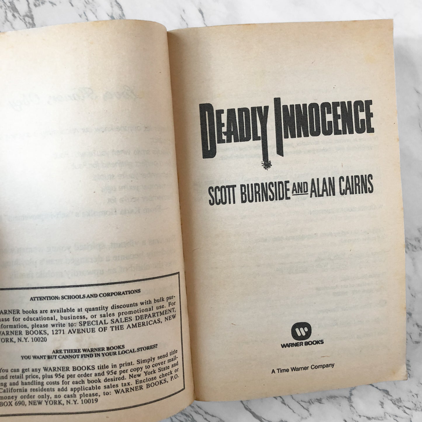 Deadly Innocence by Scott Burnside & Alan Cairns [1995 PAPERBACK] - Bookshop Apocalypse