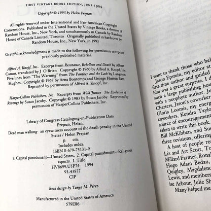 Dead Man Walking by Helen Prejean SIGNED! [TRADE PAPERBACK] 1995