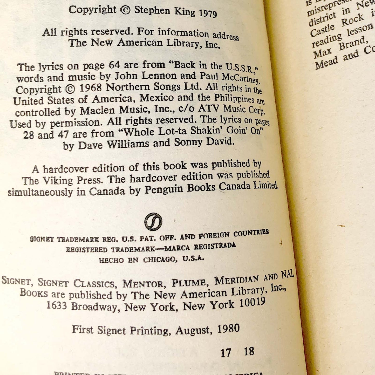 The Dead Zone by Stephen King [1983 MOVIE TIE-IN PAPERBACK]