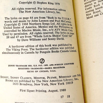 The Dead Zone by Stephen King [1983 MOVIE TIE-IN PAPERBACK]