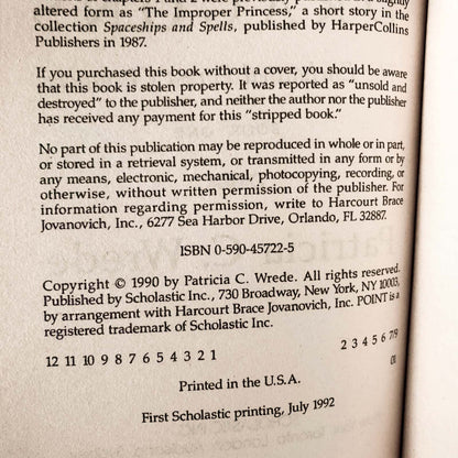 Dealing With Dragons by Patricia C. Wrede [FIRST PAPERBACK PRINTING] 1990 Point Fantasy