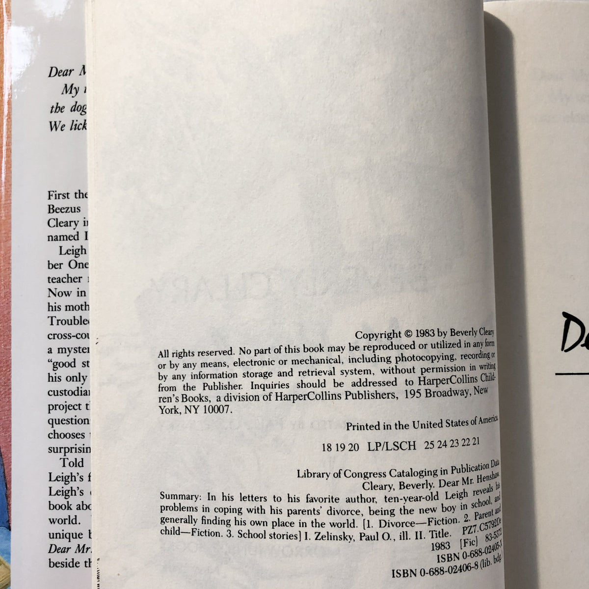 Dear Mr. Henshaw by Beverly Cleary [FIRST EDITION] - Bookshop Apocalypse