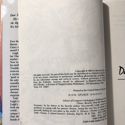 Dear Mr. Henshaw by Beverly Cleary [FIRST EDITION] - Bookshop Apocalypse
