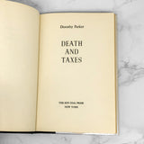 Death and Taxes by Dorothy Parker [SECOND EDITION] 1939 • Sun Dial Press