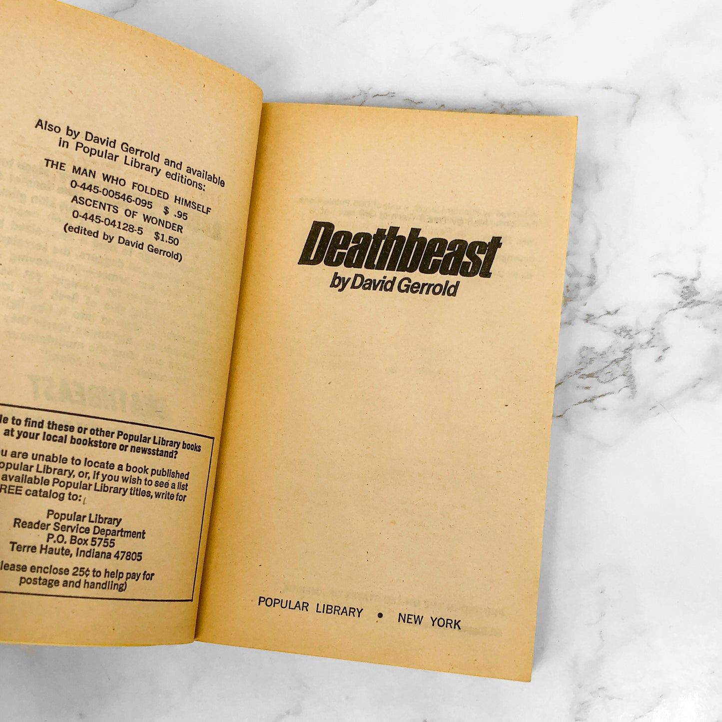 Deathbeast by David Gerrold [FIRST EDITION PAPERBACK] 1978