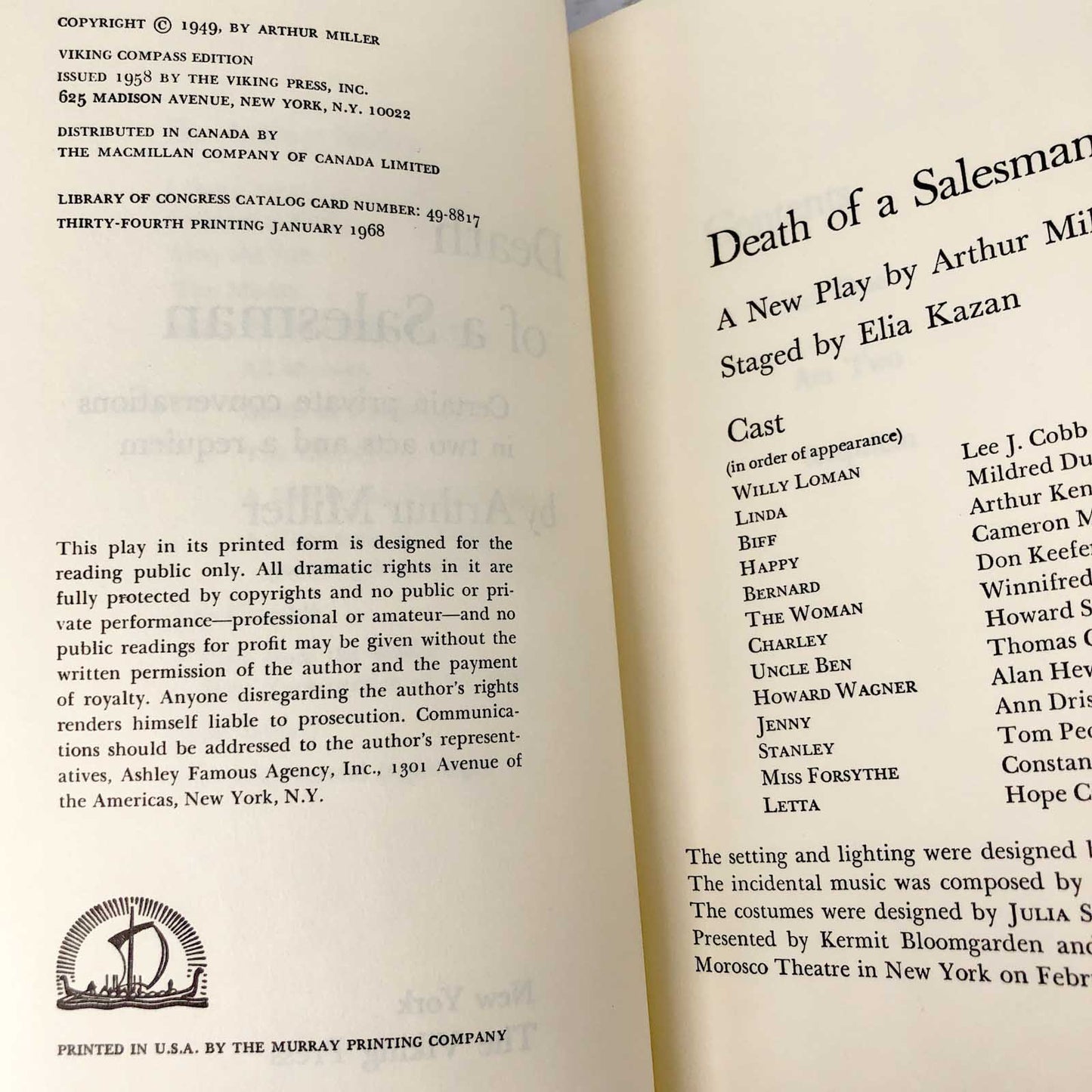 Death of a Salesman by Arthur Miller [1968 TRADE PAPERBACK]