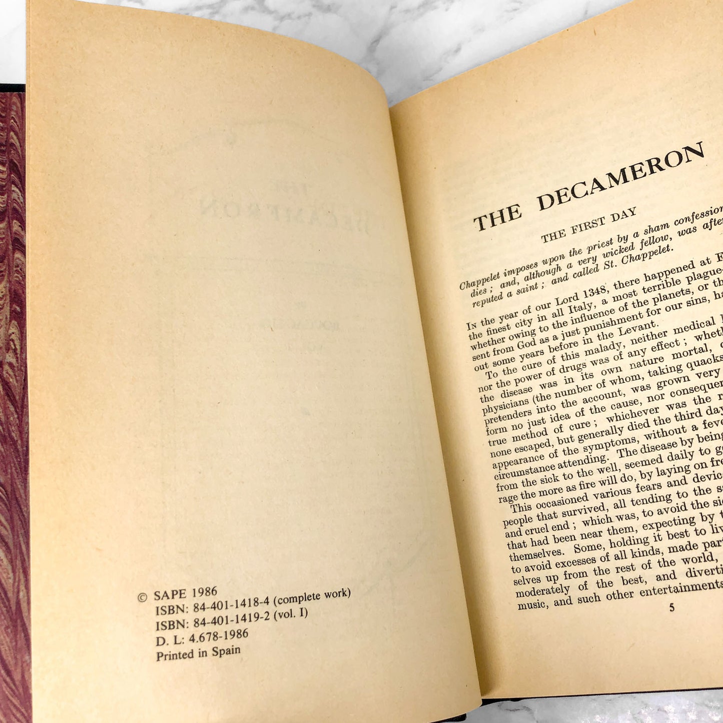 The Decameron Vol. 1 by Giovanni Boccaccio [1986 LEATHER BOUND HARDCOVER]