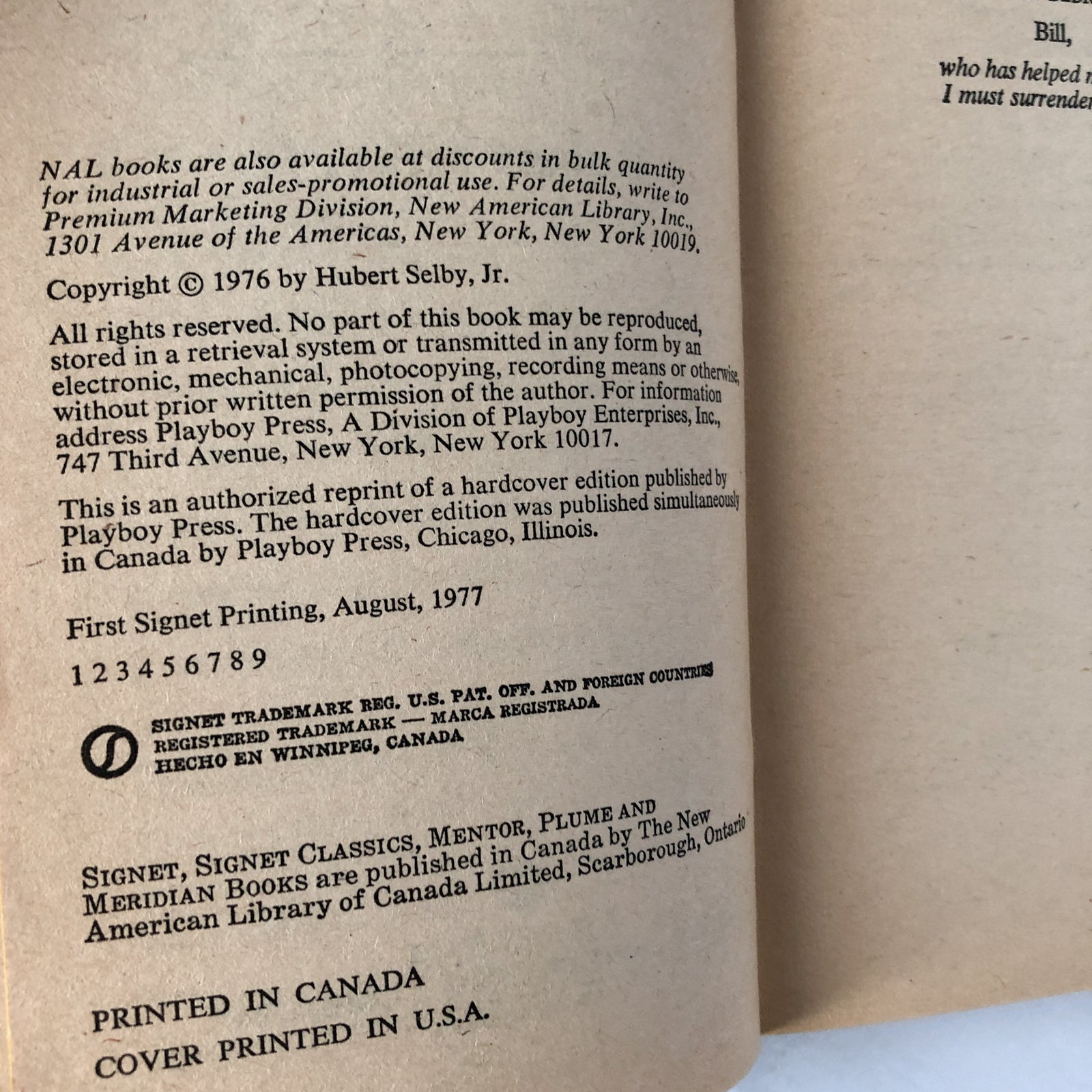 The Demon by Hubert Selby Jr. [FIRST PAPERBACK PRINTING] - Bookshop Apocalypse