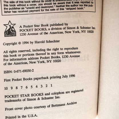 Depraved: The Definitive True Story of H.H. Holmes by Harold Schechter [FIRST PAPERBACK PRINTING]