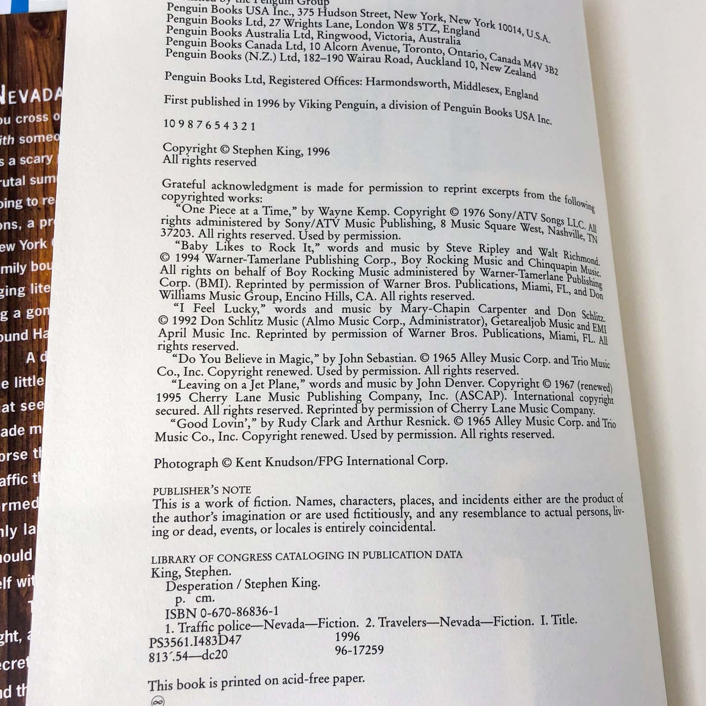 Desperation by Stephen King [1996 HARDCOVER]