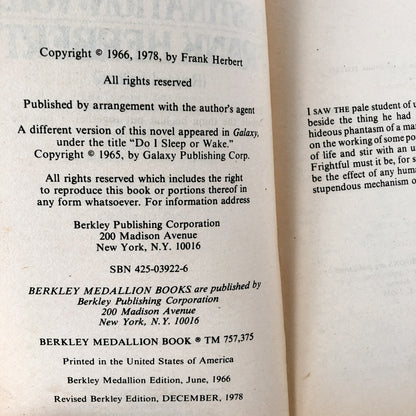 Destination Void by Frank Herbert [REVISED PAPERBACK / 1978]