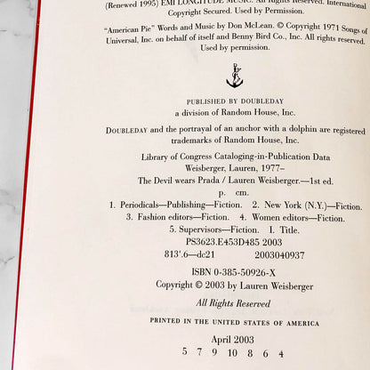 The Devil Wears Prada by Lauren Weisberger [FIRST EDITION] 2003