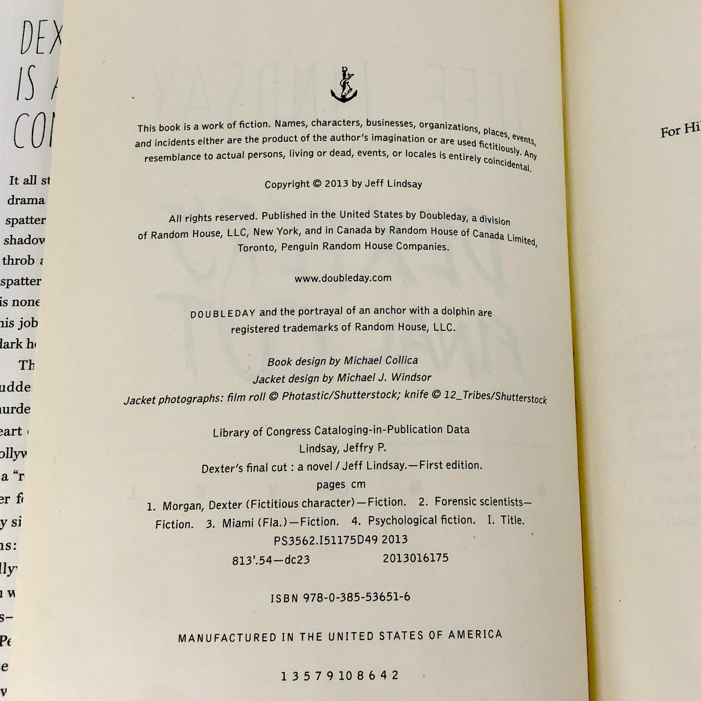 Dexter's Final Cut by Jeff Lindsay [FIRST EDITION] 2013 • Dexter #7