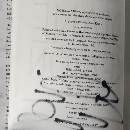 Let's Just Say it Wasn't Pretty by Diane Keaton [SIGNED FIRST EDITION] - Bookshop Apocalypse