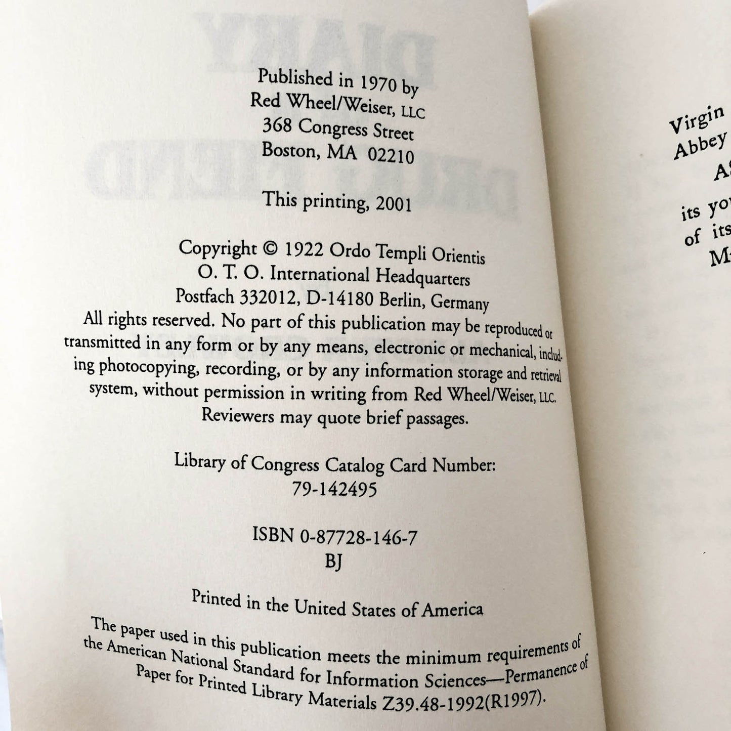 Diary of a Drug Fiend by Aleister Crowley [TRADE PAPERBACK / 2001]