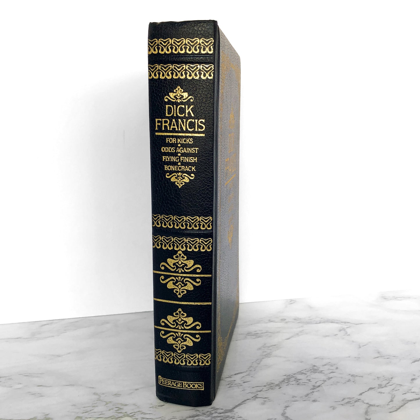 Dick Francis: For Kicks, Odds Against, Flying Finish & Bonecrack [U.K. LEATHER BOUND OMNIBUS / 1986]