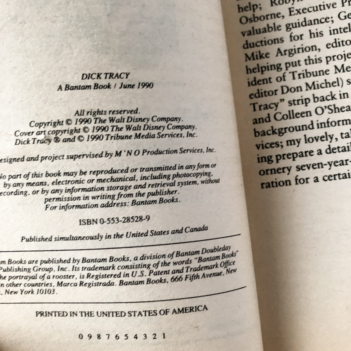 Dick Tracy by Max Allan Collins [1990 MOVIE TIE IN PAPERBACK] - Bookshop Apocalypse