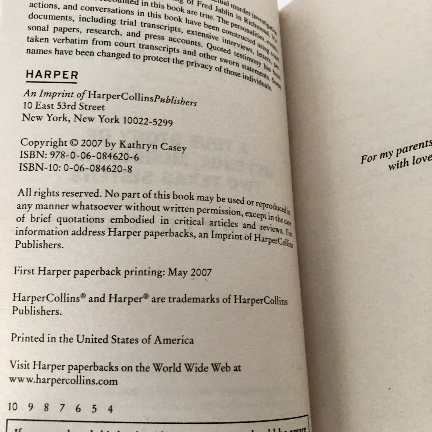 Die, My Love: A True Story of Revenge, Murder & Two Texas Sisters by Kathryn Casey [2007 PAPERBACK]