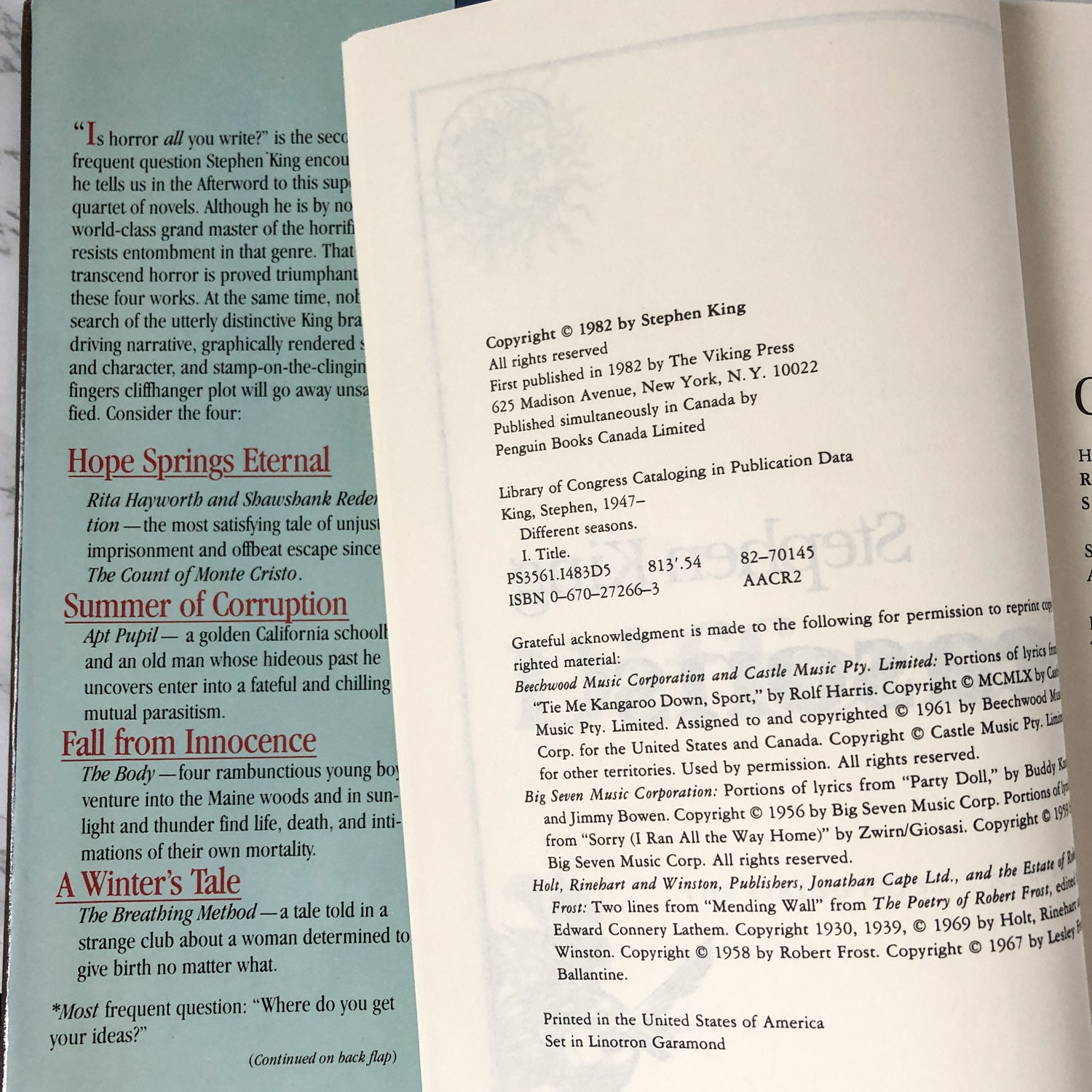 Different Seasons by Stephen King [FIRST BC EDITION] - Bookshop Apocalypse