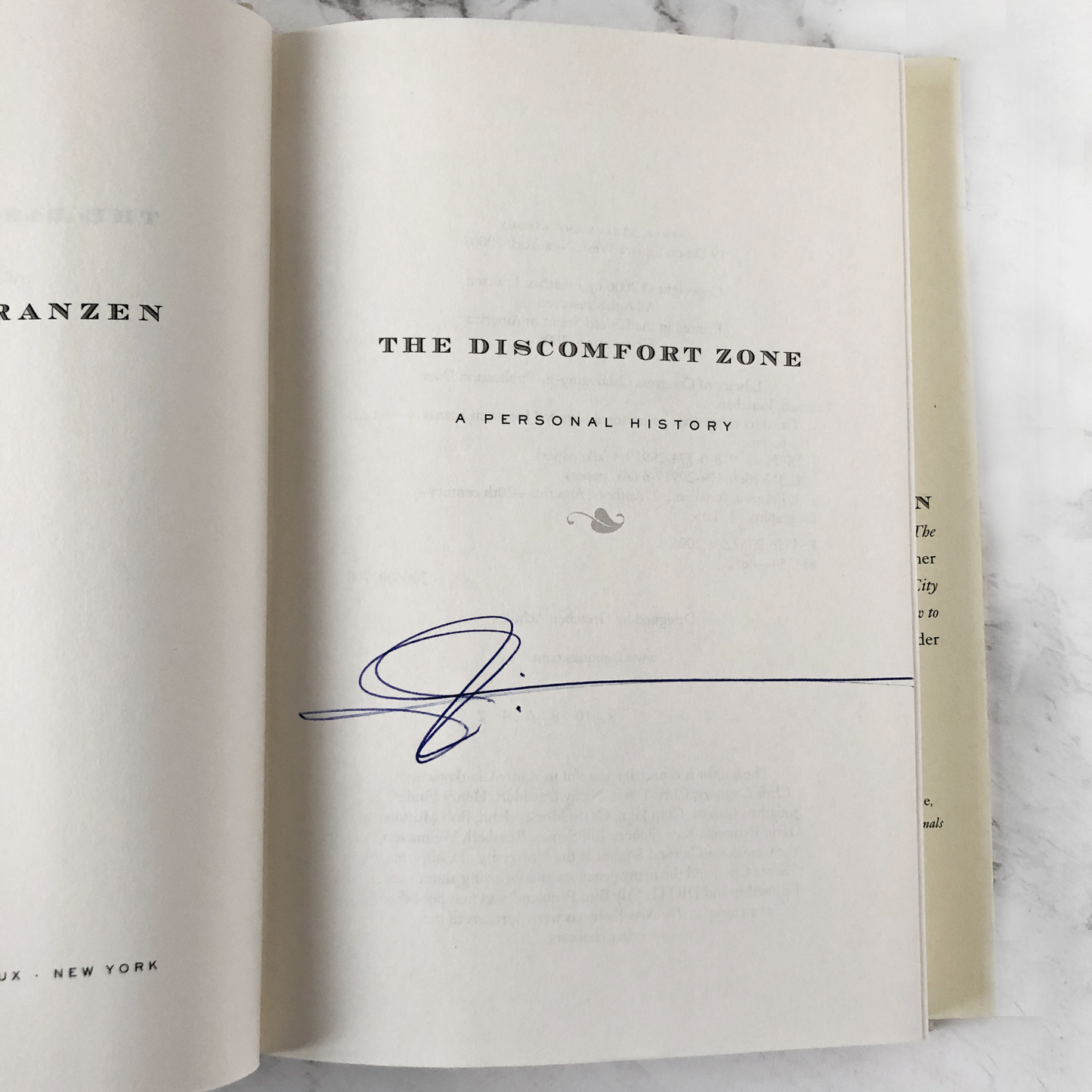 The Discomfort Zone by Jonathan Franzen SIGNED! [FIRST EDITION / FIRST PRINTING]