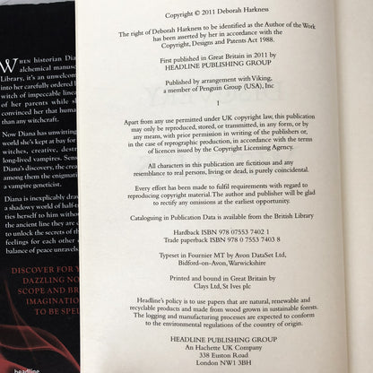 A Discovery of Witches by Deborah Harkness [U.K. FIRST EDITION / FIRST PRINTING] - Bookshop Apocalypse