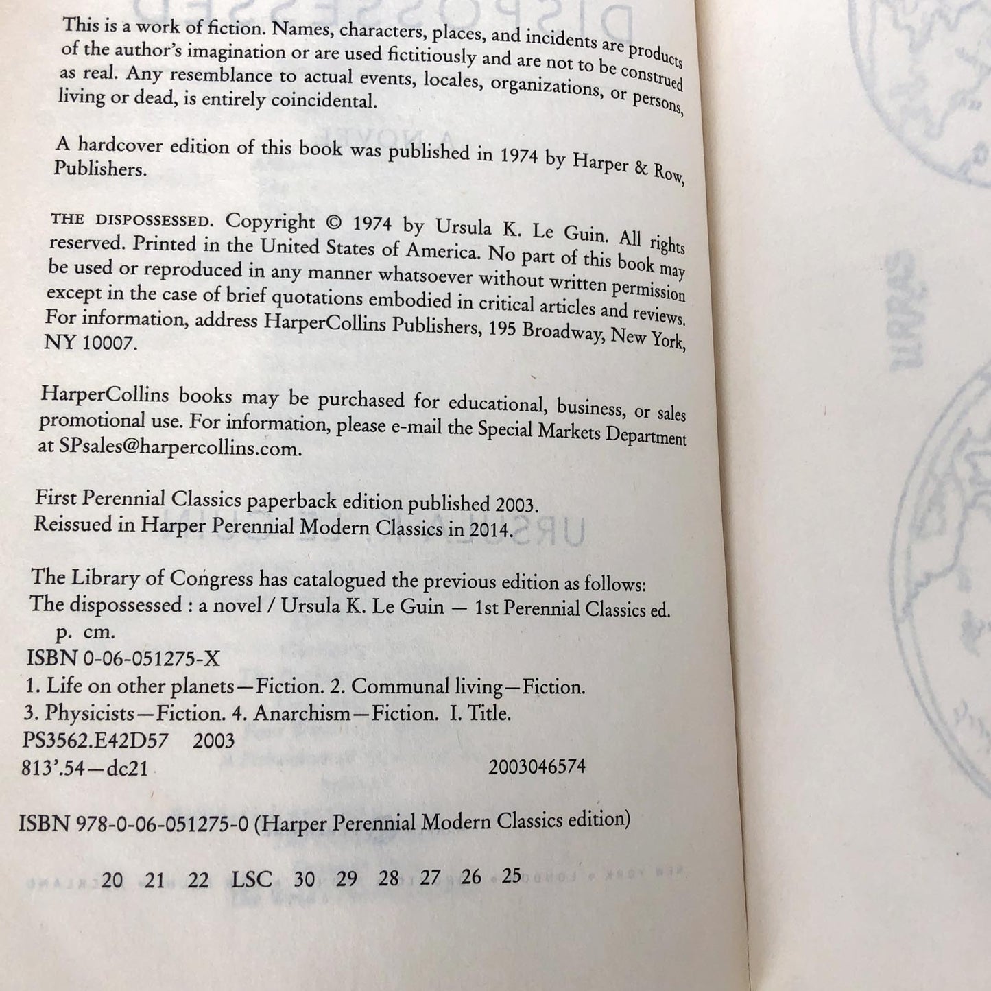 The Dispossessed by Ursula K. Le Guin [TRADE PAPERBACK RE-ISSUE] 2014 • Harper Perennial