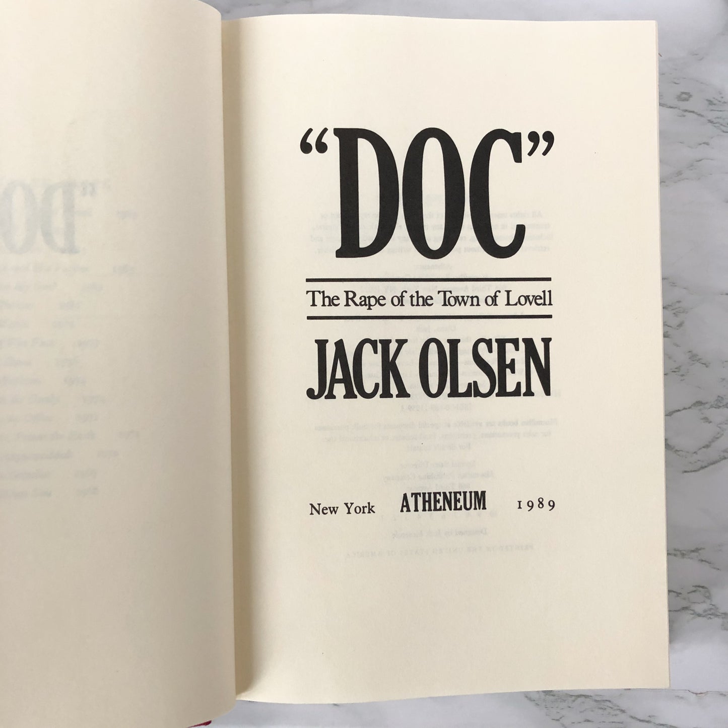 Doc: The Rape of the Town of Lovell by Jack Olsen [FIRST EDITION / FIRST PRINTING] - Bookshop Apocalypse