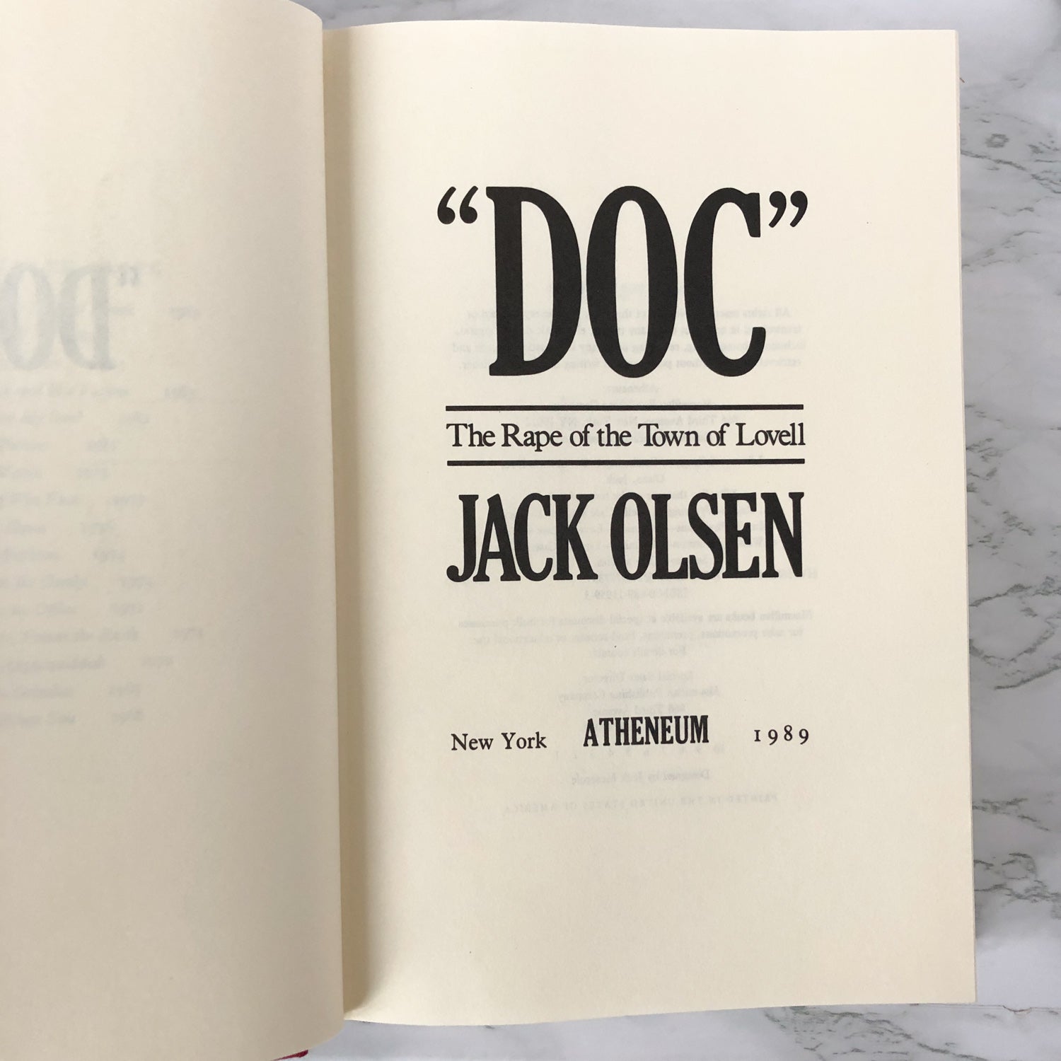 Doc: The Rape of the Town of Lovell by Jack Olsen [FIRST EDITION / FIRST PRINTING] - Bookshop Apocalypse