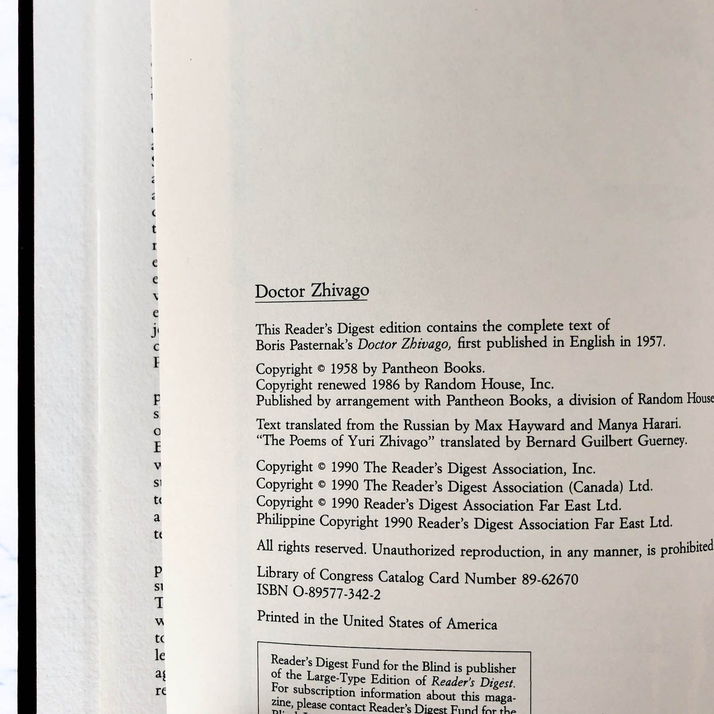 Doctor Zhivago by Boris Pasternak [ILLUSTRATED HARDCOVER / 1990]