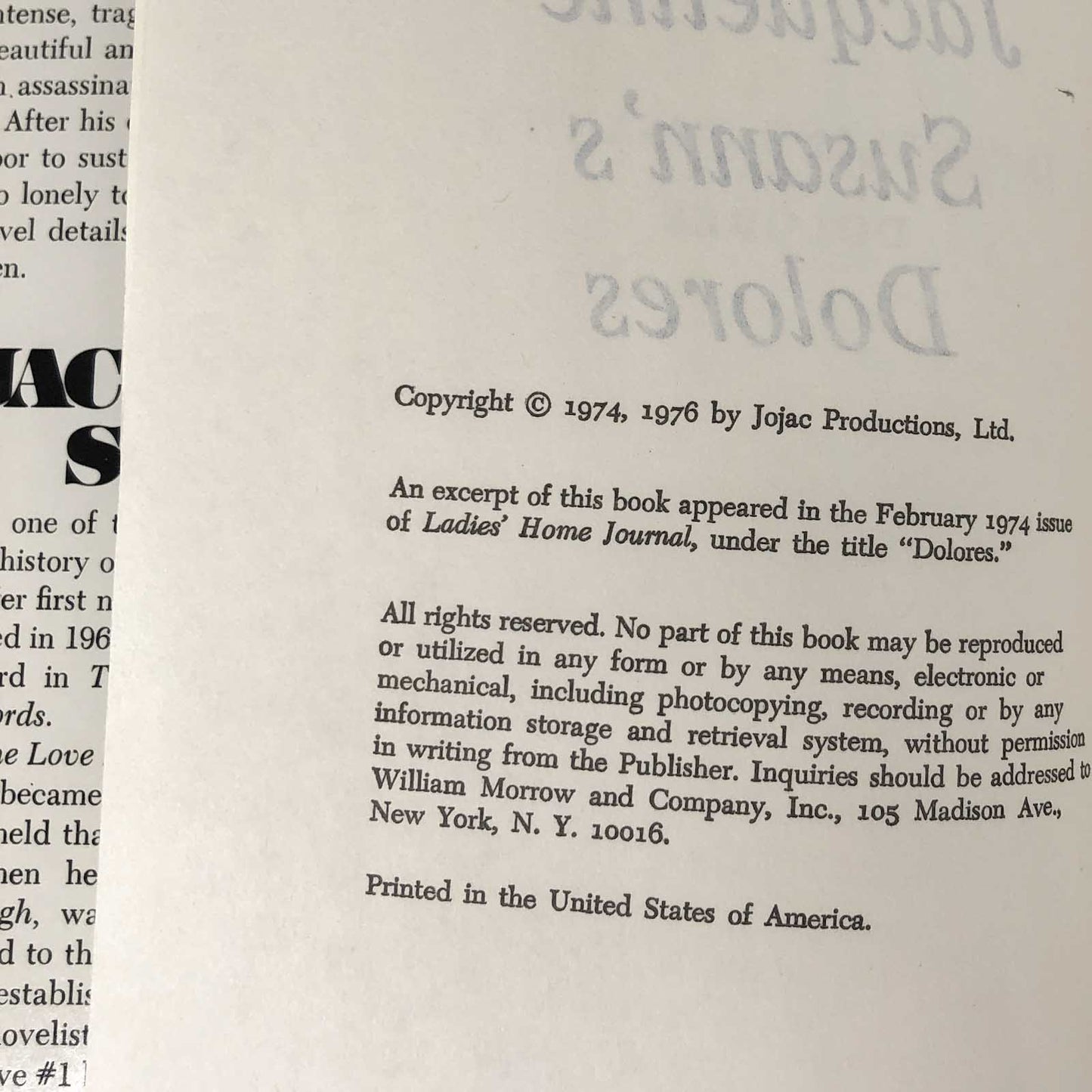 Dolores by Jacqueline Susann [1976 HARDCOVER]