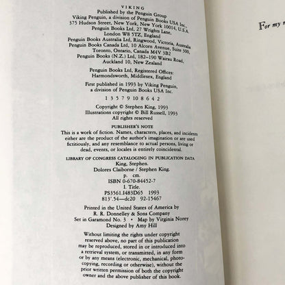 Dolores Claiborne by Stephen King [FIRST EDITION / FIRST PRINTING] 1993