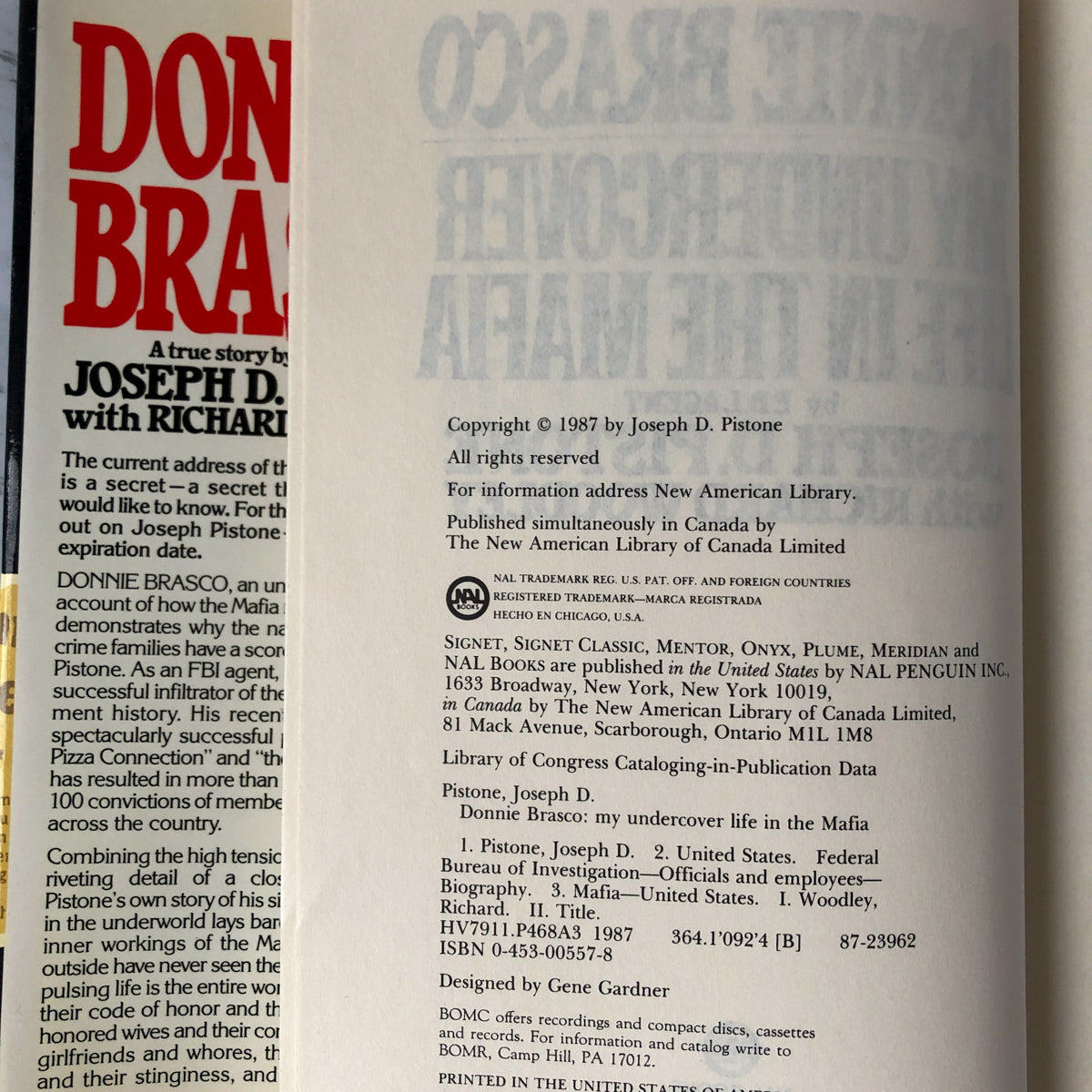 Donnie Brasco by Joseph D. Pistone [BOOK CLUB EDITION] - Bookshop Apocalypse