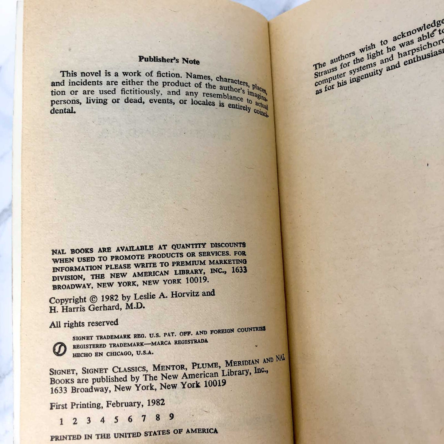 The Donors by Leslie Alan Horvitz [FIRST EDITION PAPERBACK] 1982