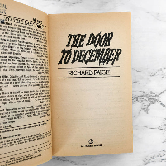 The Door to December by Richard Paige aka Dean Koontz [FIRST EDITION / 1985]