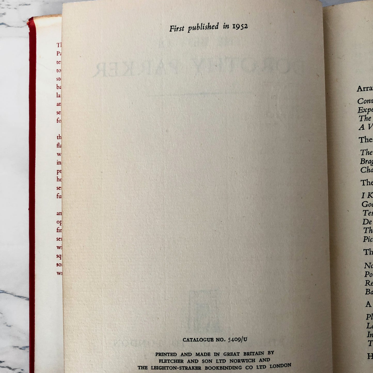 The Best of Dorothy Parker [U.K. FIRST EDITION / 1952]