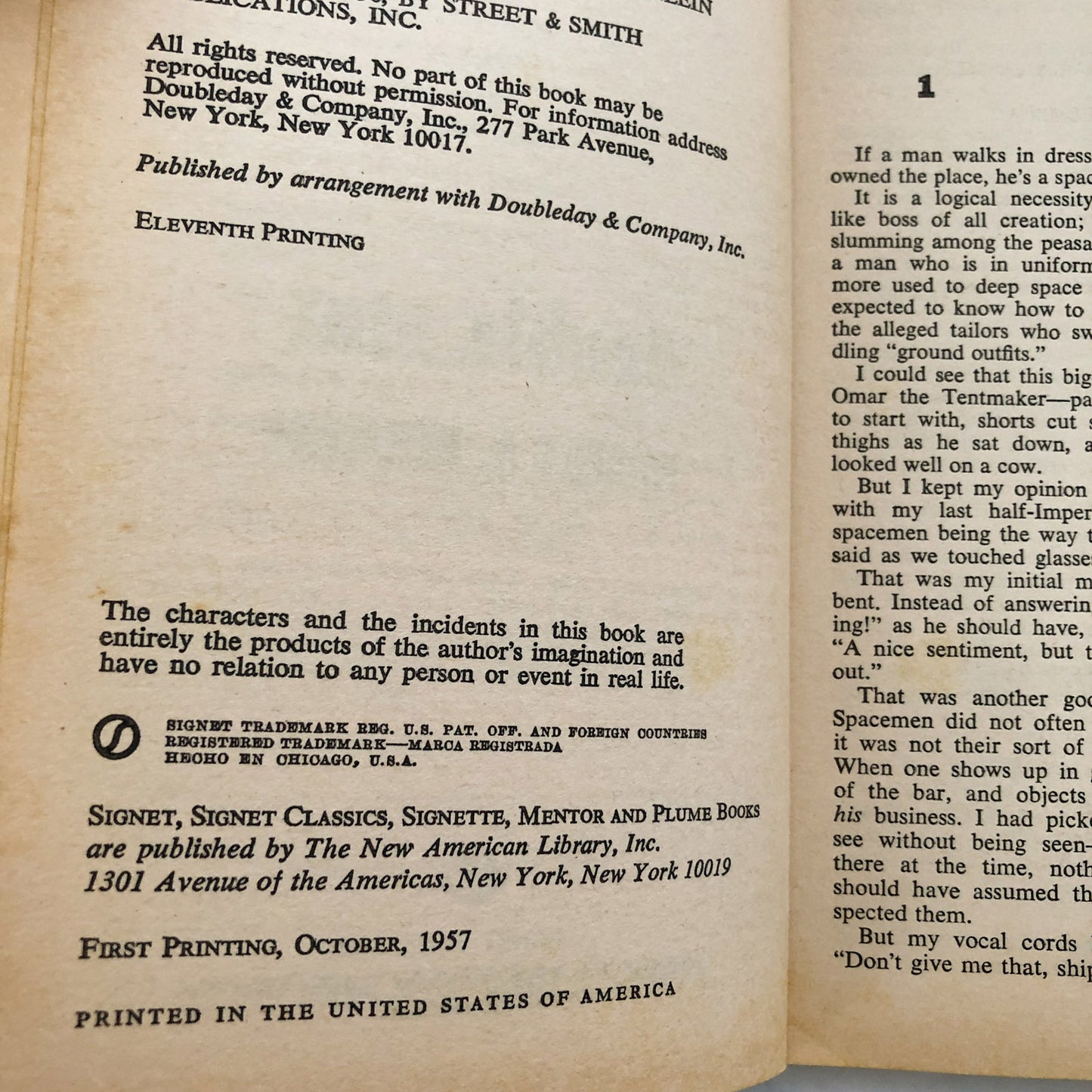 Double Star by Robert A. Heinlein [FIRST PAPERBACK PRINTING / 1957]