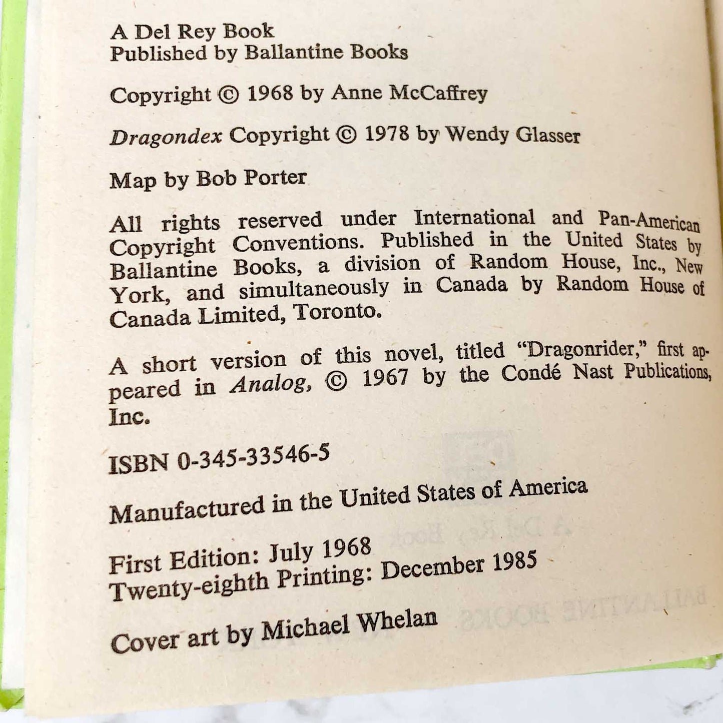 Dragonflight by Anne McCaffrey [1985 PERMABOUND HARDBACK]