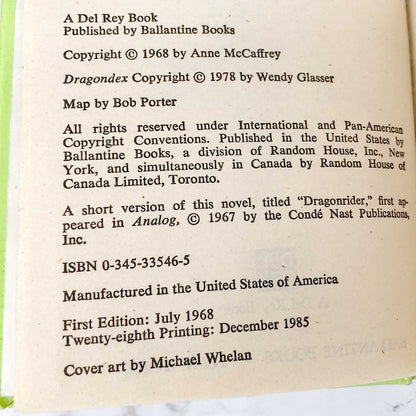 Dragonflight by Anne McCaffrey [1985 PERMABOUND HARDBACK]